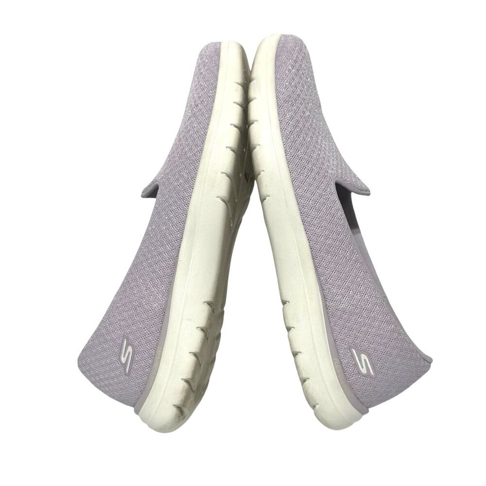 Skechers Women’s Size 9 M Lilac Sparkle Go Walk Goga Mat Slip On Knit Shoes - Picture 9 of 11
